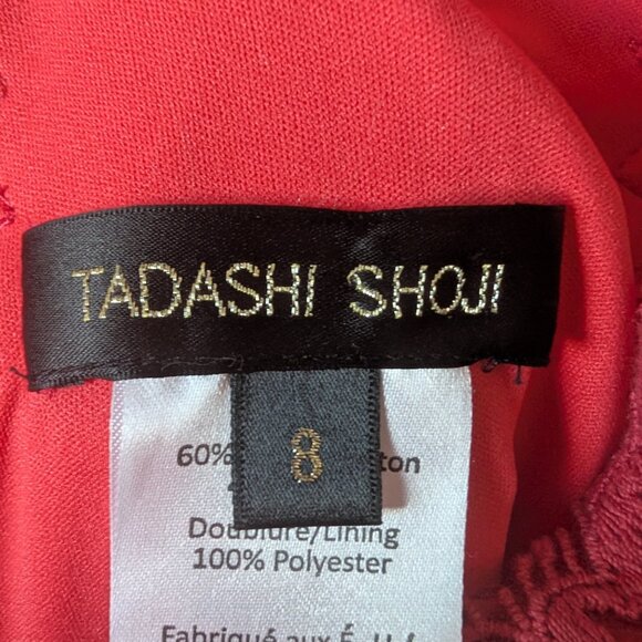 Tadashi Shoji Red Lace Wedding Dress - Picture 6 of 10